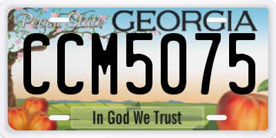 GA license plate CCM5075