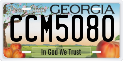 GA license plate CCM5080