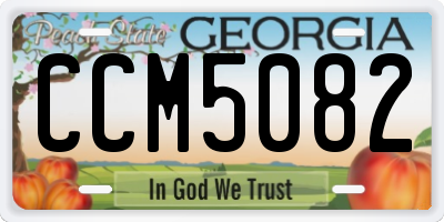 GA license plate CCM5082