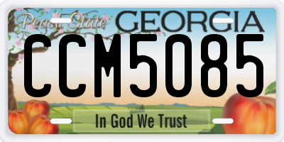 GA license plate CCM5085