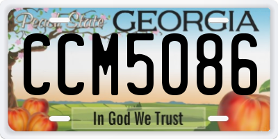 GA license plate CCM5086
