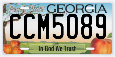 GA license plate CCM5089
