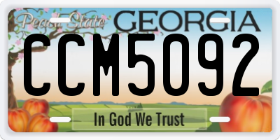 GA license plate CCM5092