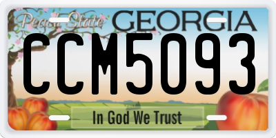 GA license plate CCM5093