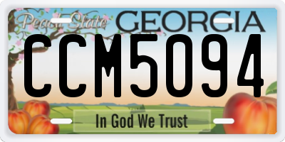 GA license plate CCM5094