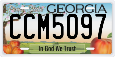 GA license plate CCM5097