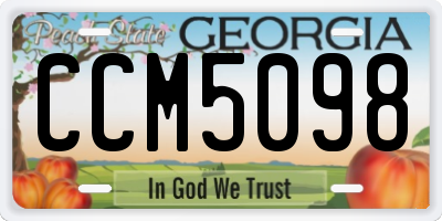 GA license plate CCM5098