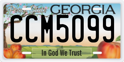 GA license plate CCM5099