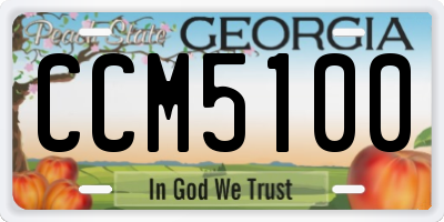 GA license plate CCM5100
