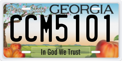GA license plate CCM5101