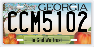 GA license plate CCM5102