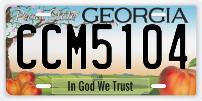 GA license plate CCM5104