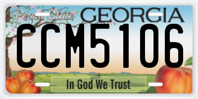 GA license plate CCM5106