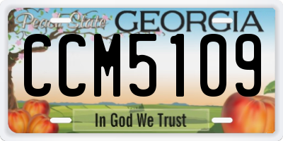 GA license plate CCM5109