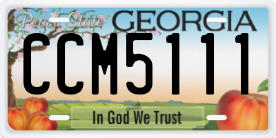 GA license plate CCM5111
