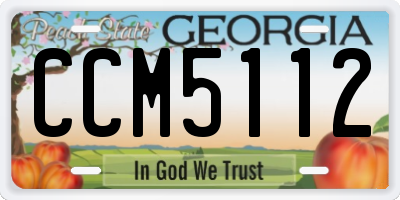 GA license plate CCM5112