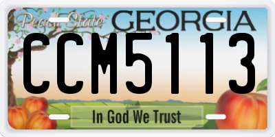 GA license plate CCM5113