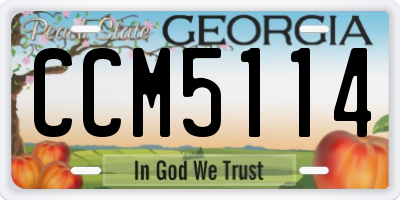 GA license plate CCM5114
