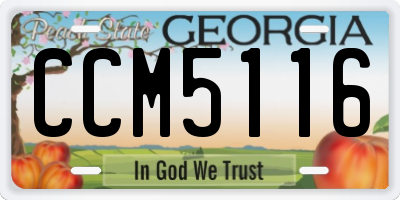 GA license plate CCM5116