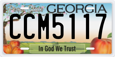 GA license plate CCM5117