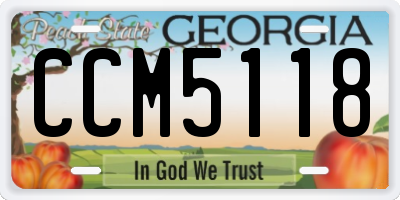 GA license plate CCM5118