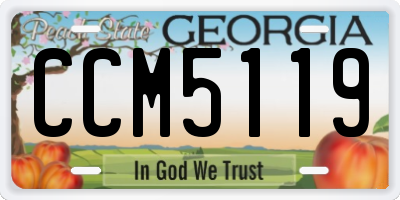 GA license plate CCM5119