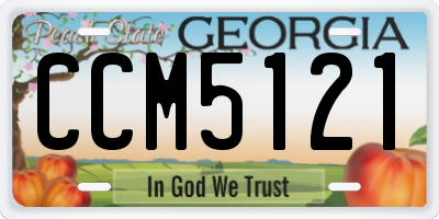 GA license plate CCM5121
