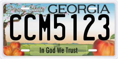 GA license plate CCM5123