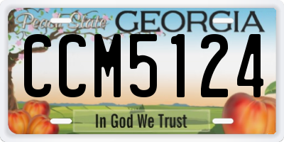 GA license plate CCM5124