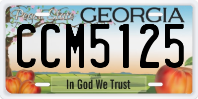 GA license plate CCM5125