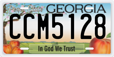GA license plate CCM5128
