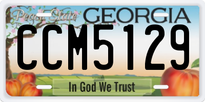 GA license plate CCM5129