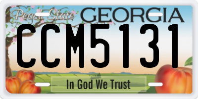 GA license plate CCM5131