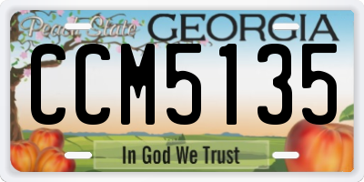 GA license plate CCM5135