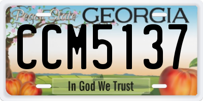 GA license plate CCM5137