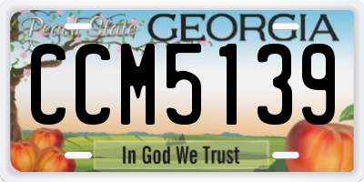GA license plate CCM5139