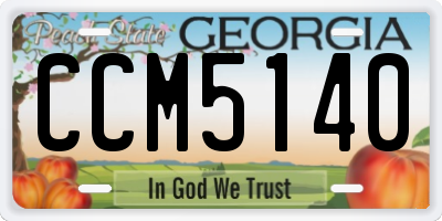 GA license plate CCM5140