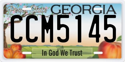 GA license plate CCM5145