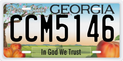 GA license plate CCM5146
