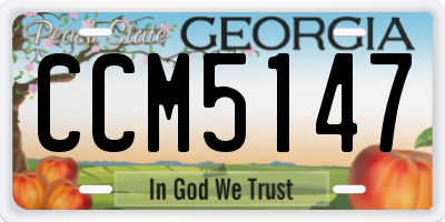 GA license plate CCM5147