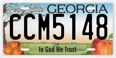 GA license plate CCM5148