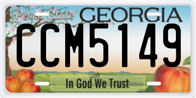 GA license plate CCM5149