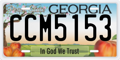 GA license plate CCM5153