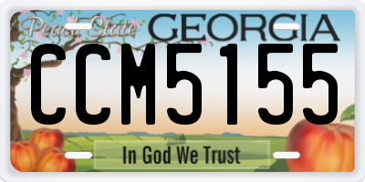 GA license plate CCM5155