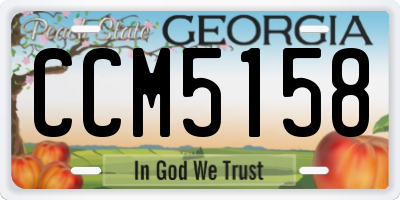 GA license plate CCM5158