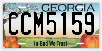 GA license plate CCM5159