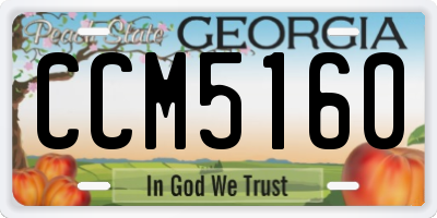 GA license plate CCM5160