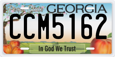 GA license plate CCM5162