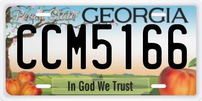GA license plate CCM5166