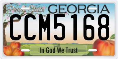 GA license plate CCM5168